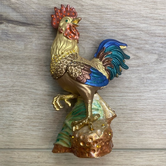 Ciel Enamel Rooster Trinket‎ Box - Picture 1 of 10